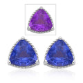 Color Change Fluorite Solitaire Stud Earrings in Rhodium Over Sterling Silver 4.00 ctw - Sticky add to cart bar