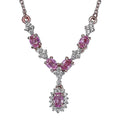 Madagascar Pink Sapphire and White Zircon Necklace 18 Inches in Vermeil Rose Gold Over Sterling Silver 1.50 ctw - Sticky add to cart bar