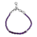 KARIS Natural Thai Black Spinel Beaded Bracelet in Platinum Bond (6.50-8.00In) 10.40 ctw - Sticky add to cart bar