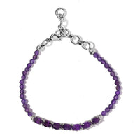 KARIS Natural Thai Black Spinel Beaded Bracelet in Platinum Bond (6.50-8.00In) 10.40 ctw