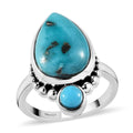 Artisan Crafted Sierra Nevada Turquoise, AMERICAN Natural Sleeping Beauty Turquoise Fancy Ring in Sterling Silver (Size 10.0) 5.35 ctw - Sticky add to cart bar