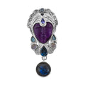 Sajen Silver Amethyst and Multi Gemstone Pendant or Brooch in Sterling Silver 14.35 ctw - Sticky add to cart bar