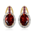 Brazilian Cherry Citrine and Multi Gemstone Stud Earrings in Vermeil Yellow Gold Over Sterling Silver 1.90 ctw - Sticky add to cart bar
