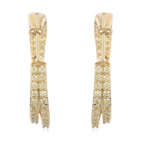 NY Closeout 10K Yellow Gold Natural Yellow Diamond I3 Twisted Inside Out Hoop Earrings 11.2 Grams 3.00 ctw