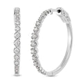 NY Closeout 10K White Gold Diamond Hoop Earrings 7.40 Grams 0.50 ctw - Sticky add to cart bar