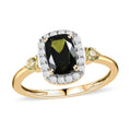 LUXORO 10K Yellow Gold Premium Chrome Tourmaline, Natural Canary Tourmaline, Diamond Solitaire Ring (Size 10.0) 1.10 ctw - Sticky add to cart bar