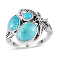 Artisan Crafted Sierra Nevada Turquoise and AMERICAN Natural Sleeping Beauty Turquoise Fancy Ring in Sterling Silver 3.10 ctw - Sticky add to cart bar