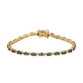Premium Tanzanian Natural Chrome Tourmaline and Moissanite VS-EF Tennis Bracelet in Vermeil Yellow Gold Over Sterling Silver (8.00 In) 8.40 Grams 6.25 ctw - Sticky add to cart bar