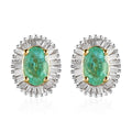 Natural Golden Tanzanite and Diamond Halo Stud Earrings in Vermeil Yellow Gold Over Sterling Silver 1.25 ctw - Sticky add to cart bar