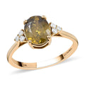 LUXORO 10K Yellow Gold AAA Sava Sphene and G-H I2 Diamond Ring 2.35 ctw - Sticky add to cart bar