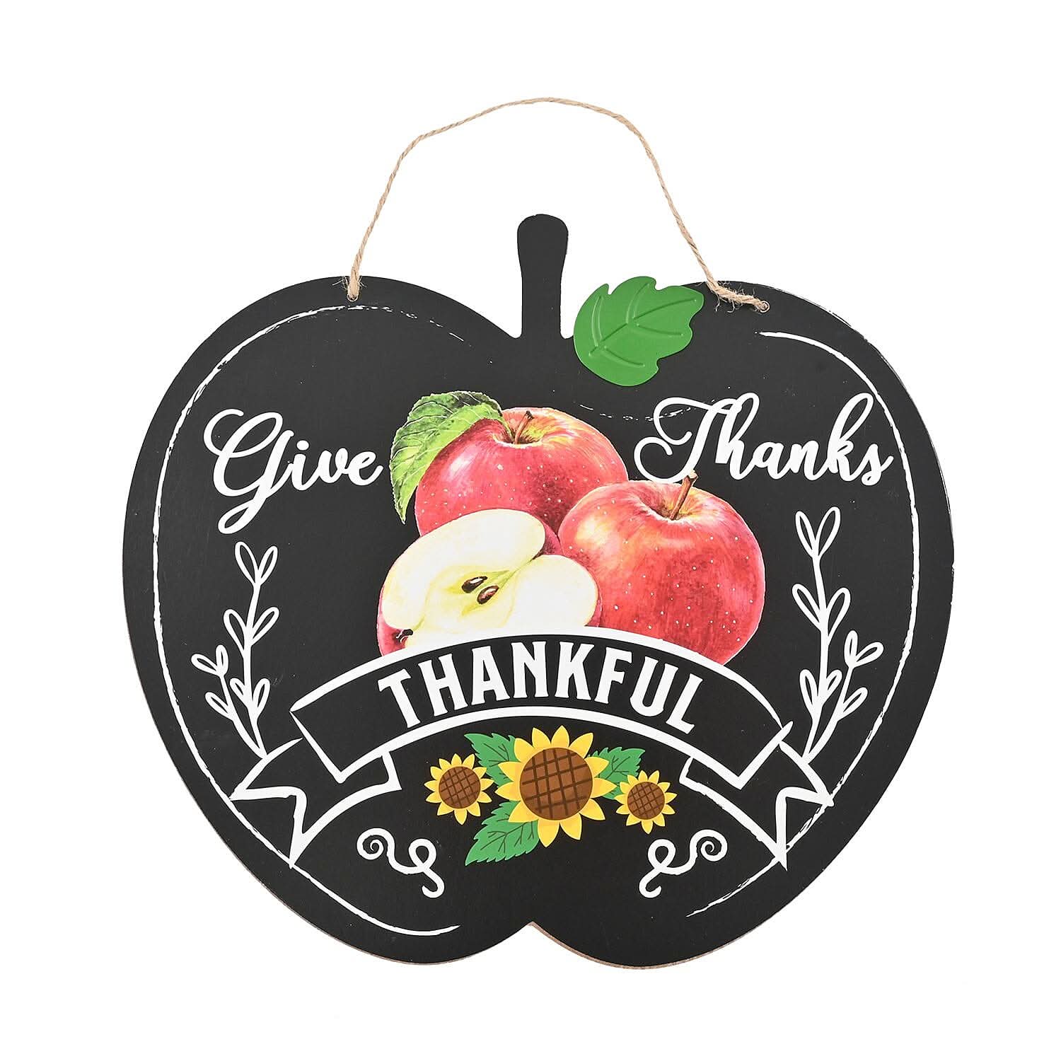 "Give Thanks" Thankful Apple Wall Plaque (Fall Decor)