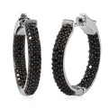 DOORBUSTER Natural White Zircon Hoop Earrings in Platinum Over Sterling Silver 2.00 ctw - Sticky add to cart bar