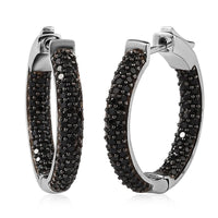 DOORBUSTER Natural White Zircon Hoop Earrings in Platinum Over Sterling Silver 2.00 ctw