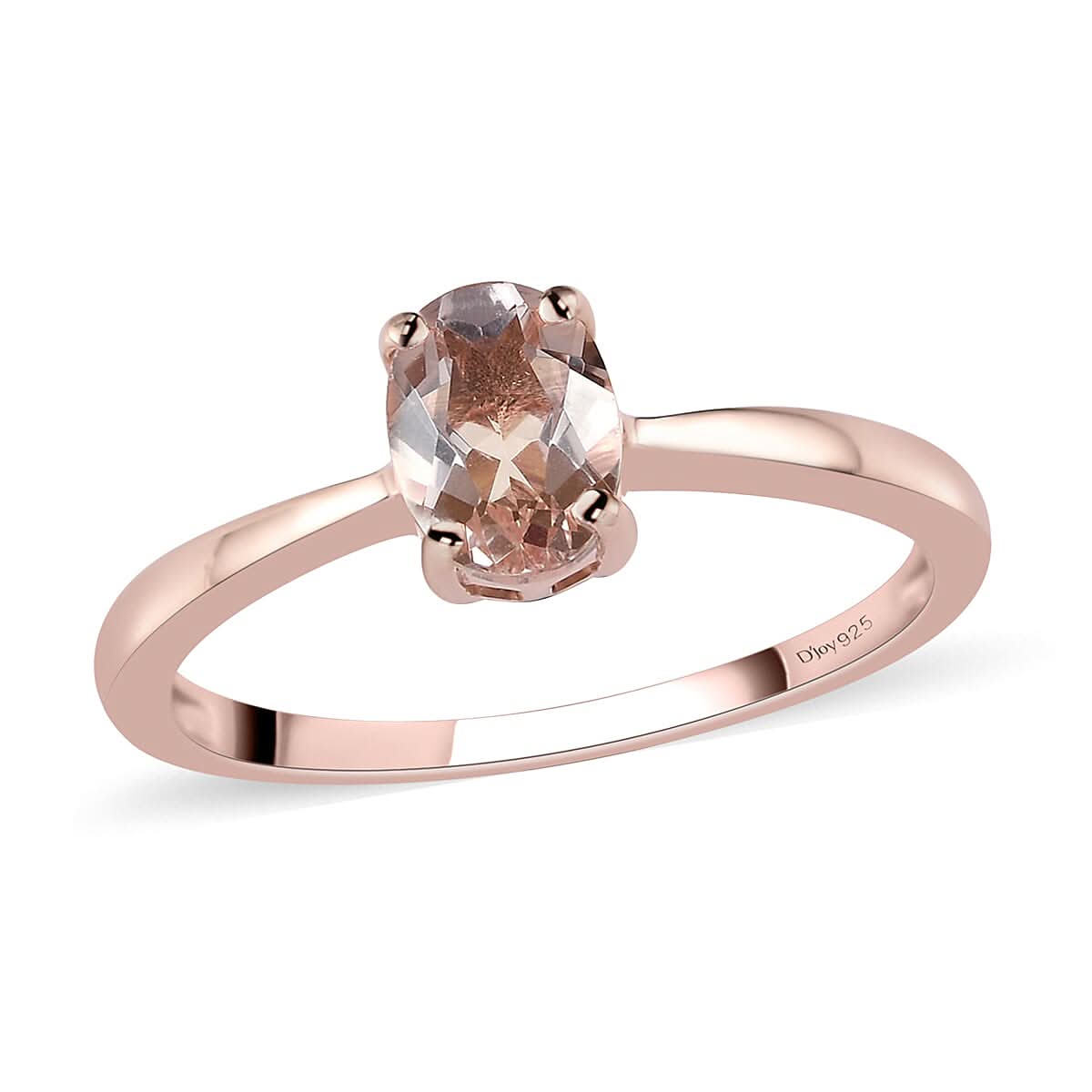 Marropino Morganite Solitaire Ring in Vermeil RG Over Sterling Silver (Size 10.0) 0.75 ctw