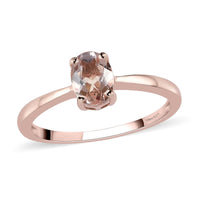 Marropino Morganite Solitaire Ring in Vermeil RG Over Sterling Silver (Size 10.0) 0.75 ctw