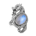 BALI LEGACY Moon Glow Moonstone Dragon Ring in Sterling Silver 10.90 Grams 4.00 ctw - Sticky add to cart bar