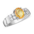 Orange Sapphire and Moissanite VS-EF Ring in Platinum Over Sterling Silver 1.40 ctw - Sticky add to cart bar
