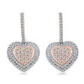 Ankur Treasure Chest 14K Rose and White Gold Natural Pink and White Diamond SI1 Dangle Heart Earrings 6.20 Grams 1.25 ctw - Sticky add to cart bar