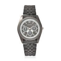 STRADA Japanese Movement Watch with Black Silvertone Strap (34.80mm) (6.50-7.50 Inches)