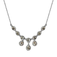 AAA Turkizite and White Zircon Necklace 18 Inches in Platinum Over Sterling Silver 4.50 ctw