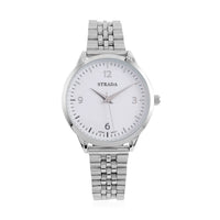 Strada Japanese Movement White Dial Watch in Stainless Steel (36mm) (6.50-7.50Inches)