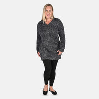 TAMSY Black Metallic Textured Sweater - L
