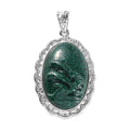 Freshened Malachite Solitaire Pendant in Platinum Over Copper with Magnet 21.00 ctw - Sticky add to cart bar