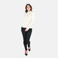 TAMSY Beige Ribbed Knit Sweater - L - Sticky add to cart bar