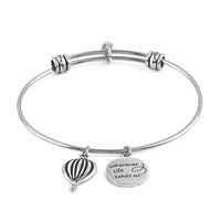 HALLMARK "Infinite possibilities" Infinity Charm Expandable Wire Bangle Bracelet in Stainless Steel (8.50 In) (10.70 g)