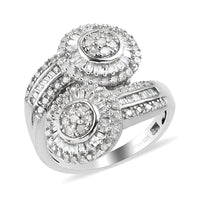 Diamond Cluster Bypass Style Ring
