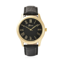 GENOA Miyota Japanese Movement Watch with Black Color Genuine Leather Strap (7.00-8.50 Inches) (39mm)
