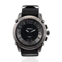 STRADA Japanese Movement Watch with Black Nylon Strap