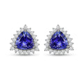Rhapsody 950 Platinum AAAA Tanzanite and E-F VS Diamond Halo Earrings 3.75 Grams 2.90 ctw - Sticky add to cart bar