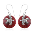 Abalone Shell Turtle Earrings in Sterling Silver - Sticky add to cart bar