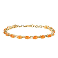 Jalisco Fire Opal Station Bracelet in Vermeil Yellow Gold Over Sterling Silver (7.25 In) 4.90 ctw