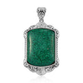 Freshened Malachite Solitaire Pendant in Platinum Over Copper with Magnet 21.20 ctw - Sticky add to cart bar