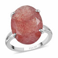 Natural Tanzanian Natronite Solitaire Ring in Platinum Over Sterling Silver (Size 10.0) 10.90 ctw - Sticky add to cart bar