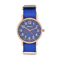 Strada Japanese Movement Watch with Pink Nylon Strap (35.56 mm) (5.5-7.25 Inches)