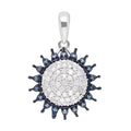 Doorbuster Diamond and Blue Diamond Cocktail Pendant in Platinum Over Sterling Silver 0.50 ctw - Sticky add to cart bar