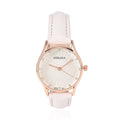 Strada Japanese Movement Watch in Rosetone with Black Faux Leather Strap (6.50-8.0 Inches) (32mm) - Sticky add to cart bar