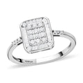 16th Oct TLV Diamond Cluster Ring in Platinum Over Sterling Silver (Size 10.0) 0.50 ctw - Sticky add to cart bar