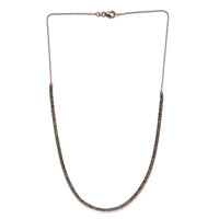 Natural Champagne Diamond Tennis Necklace 20 Inches in Vermeil Rose Gold Over Sterling Silver 4.85 ctw