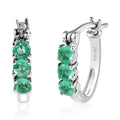 Ethiopian Emerald Hoop Earrings in Platinum Over Sterling Silver 0.65 ctw - Sticky add to cart bar