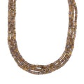 Golden Tanzanite 3 Row Beaded Necklace 18 Inches in Sterling Silver 200.00 ctw - Sticky add to cart bar