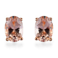 Marropino Morganite Solitaire Stud Earrings in Vermeil Rose Gold Over Sterling Silver 0.90 ctw - Sticky add to cart bar
