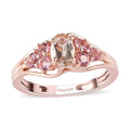 Marropino Morganite and Morro Redondo Pink Tourmaline Ring in Vermeil Rose Gold Over Sterling Silver 0.85 ctw - Sticky add to cart bar