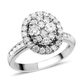 NY Closeout 950 Platinum Diamond Cluster Ring 6.80 Grams 1.10 ctw - Sticky add to cart bar