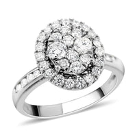 NY Closeout 950 Platinum Diamond Cluster Ring 6.80 Grams 1.10 ctw