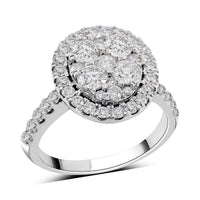 NY Closeout 14K White Gold Diamond G-H, I1 Cluster Ring 5.20 Grams 2.00 ctw