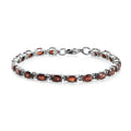 Mozambique Garnet Tennis Bracelet in Stainless Steel (6.50 In) 9.65 ctw - Sticky add to cart bar